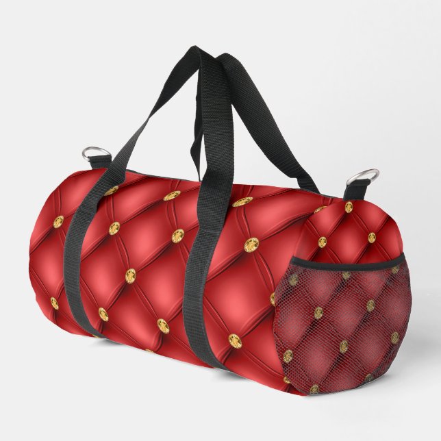 Gold Red Diamonds getuftet Duffle Bag (Rechte Ecke)