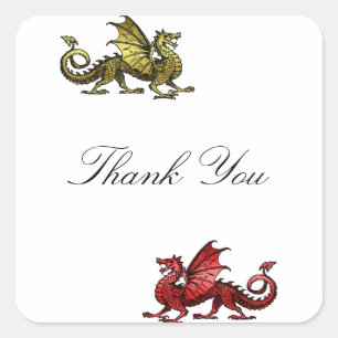 Gold Red Dragon Danke Stickers