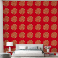 Gold Red Floral Abstrakt Mandala