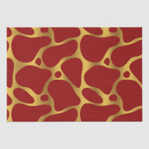 Gold & Red Giraffe Muster Seidenpapier