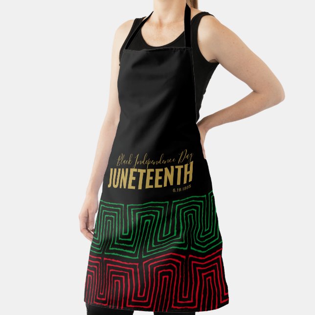 Gold Red Green Black Independence Day JUNETEENTY Schürze (InSitu)