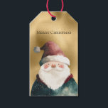 Gold Red Green Christmas Santa Claus Geschenkanhänger<br><div class="desc">Red Green Weihnachten Weihnachten Weihnachten Weihnachtsmann auf Glam Gold</div>
