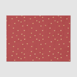 Gold Red Hearts Seidenpapier