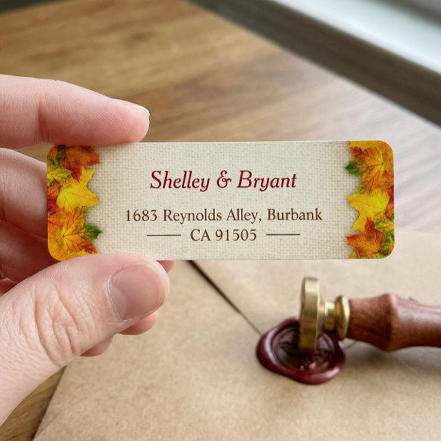 Gold Red Herbst lässt Rustikales Burlap Saison (Von Creator hochgeladen)