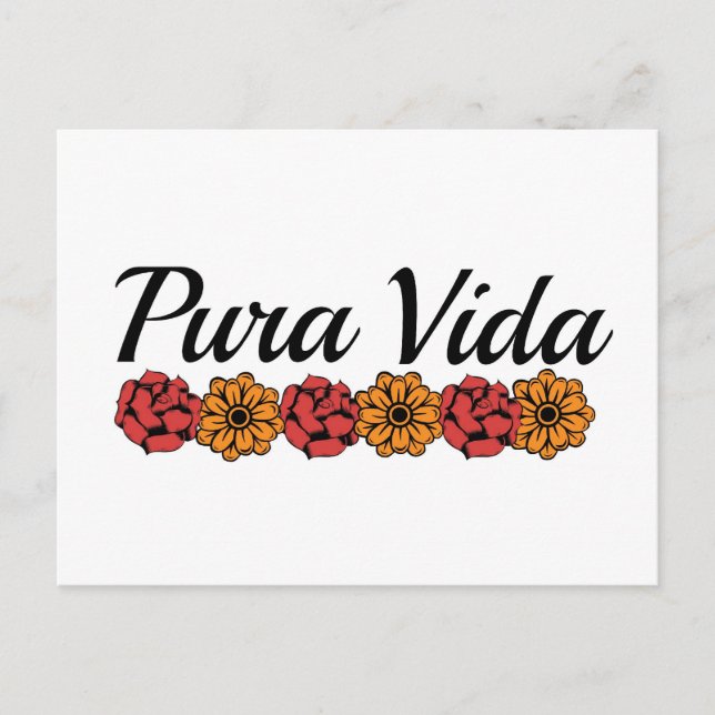 Gold & Red Marigold Pura Vida Postkarte (Vorderseite)