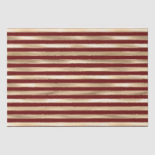 Gold Red Medium Stripes Seidenpapier
