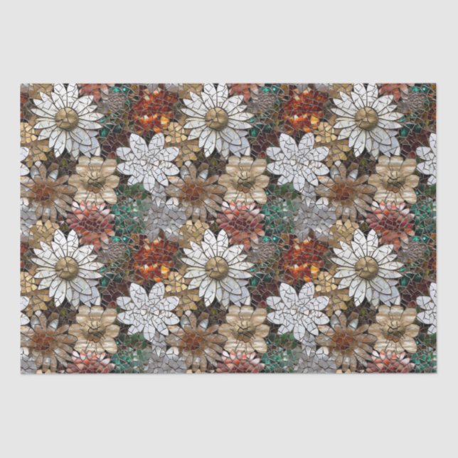 Gold Red White Floral Seidenpapier (Vorderseite)