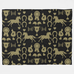 Gold Reiten Fleecedecke