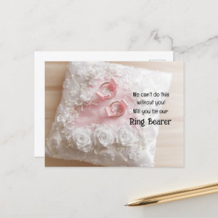 Gold rennt auf einem Satinkissenring Ankündigungspostkarte