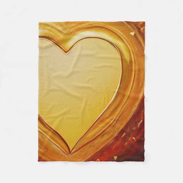 Gold Resonating Heart Blanket Fleecedecke (Vorderseite)