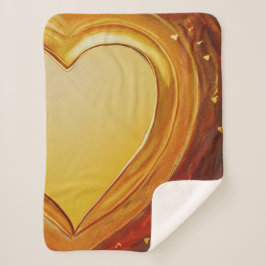 Gold Resonating Heart Sherpa Blanket Sherpadecke