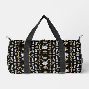 Gold Retro Art Nouveau Druck Duffle Bag