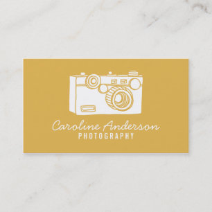 Gold Retro Camera Fotograf Business Card Visitenkarte