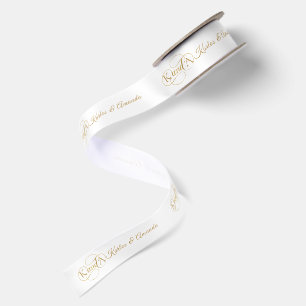 Gold Retro-UND- individuelle Namen und Monogramme Satinband