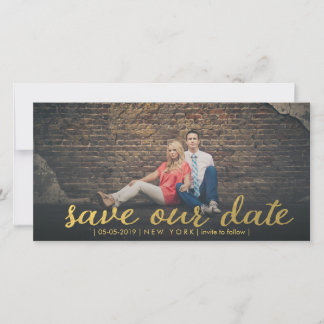 Gold Rette unsere Foto-Cards für Datumskripte Save The Date