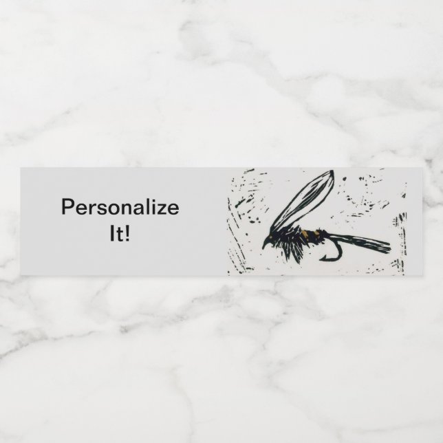 "Gold Ribbed Hare's Ohr "Fliegenfliegenfischen Kun Wasserflaschenetikett (Einzelnes Label)