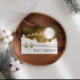 Gold Ribbon Business Weihnachtskarte