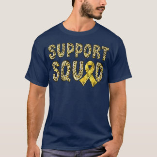 Gold Ribbon Leopard Print Support Squad Kindheit T-Shirt