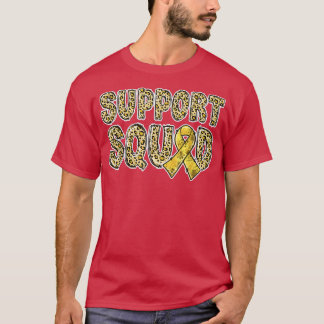 Gold Ribbon Leopard Print Support Squad Kindheit T-Shirt