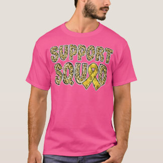 Gold Ribbon Leopard Print Support Squad Kindheit T-Shirt