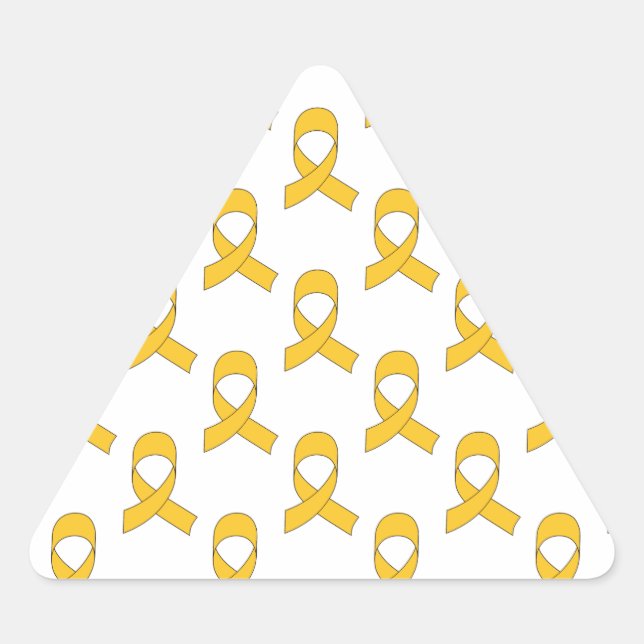 Gold Ribbon-Muster Dreieckiger Aufkleber (Vorderseite)