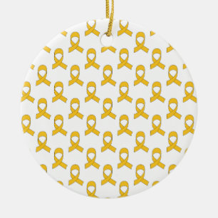 Gold Ribbon-Muster Keramik Ornament