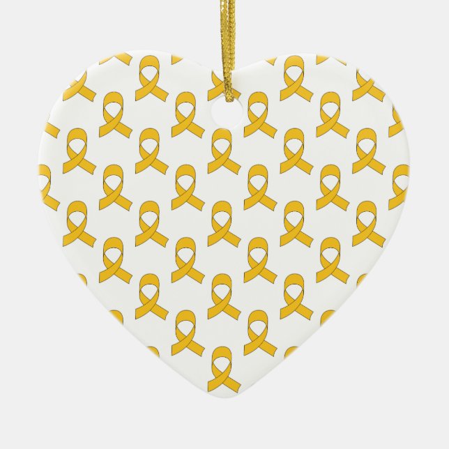 Gold Ribbon-Muster Keramikornament (Vorne)