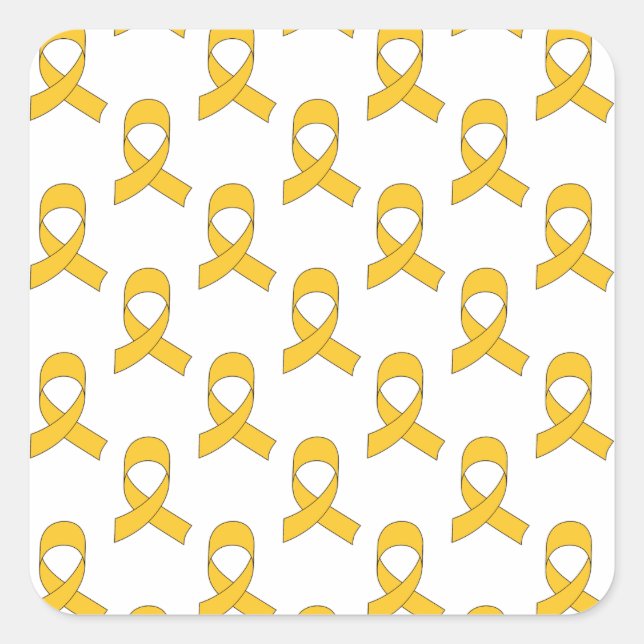 Gold Ribbon-Muster Quadratischer Aufkleber (Vorderseite)