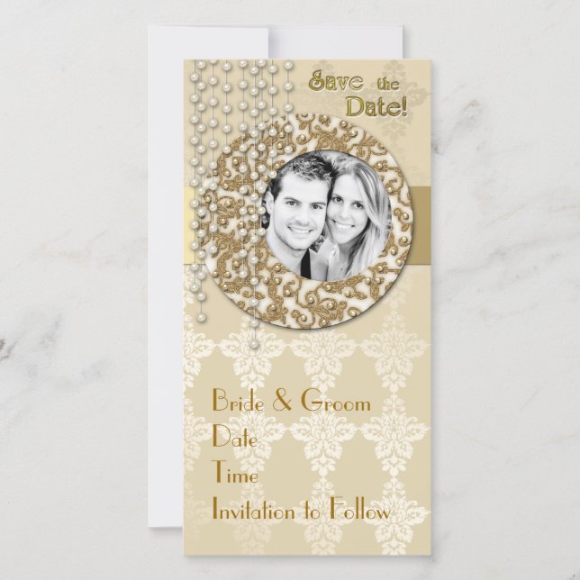 Gold Ribbon Save the Date (Vorderseite)