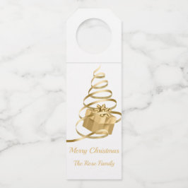 Gold Ribbon Weihnachten Prestige Flasche Hanger Ta Flaschenanhänger