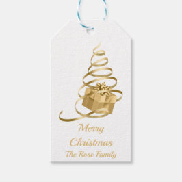 Gold Ribbon Weihnachtsbaum Geschenk-Tag Geschenkanhänger