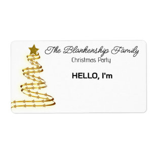 Gold Ribbon Weihnachtsbaum Grenzaufkleber Name-Tag