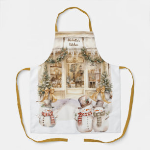 Gold Ribbon Winter Bäckerei Schürze