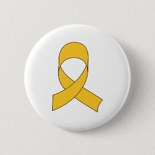 Gold Ribbon Zeichnend Button