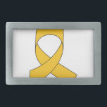 Gold Ribbon Zeichnend Rechteckige Gürtelschnalle<br><div class="desc">Ein einfaches zeichn eines Goldbundes. Symbol des Bewusstseins. Ein Design für einen Zweck.</div>