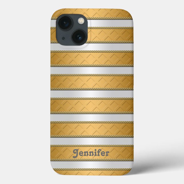Gold Ribbons Personalisierte Kunst Case-Mate iPhone Hülle (Rückseite)