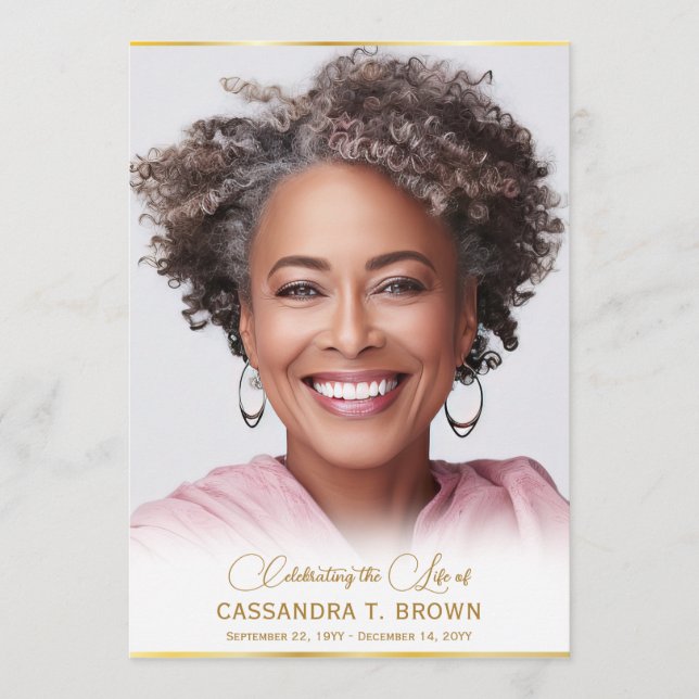 Gold Rim Foto Beerdigung Programm (Vorderseite)