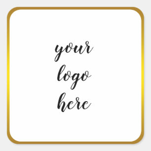Gold Rings Border Glitzer Benutzerdefiniertes Logo Quadratischer Aufkleber