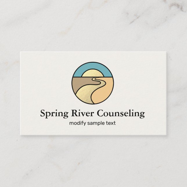 Gold River Sunset Horizon Wellness Counselor Logo Visitenkarte (Vorderseite)