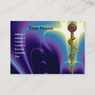 GOLD ROD ASCLEPIUS MEDICAL HEALTCARE Lila Visitenkarte