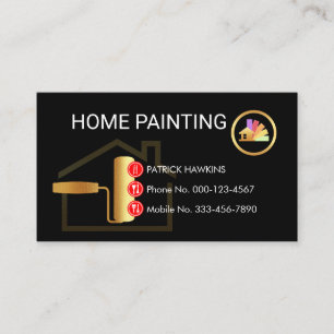 Gold-Rollenpinsel-Mal-Button-Icons Visitenkarte