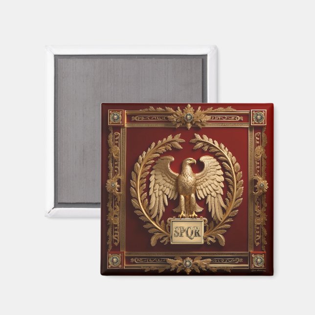 Gold Roman Kaiseradler über Rot Nr. 4 Magnet (Vorderseite/Rückseite)