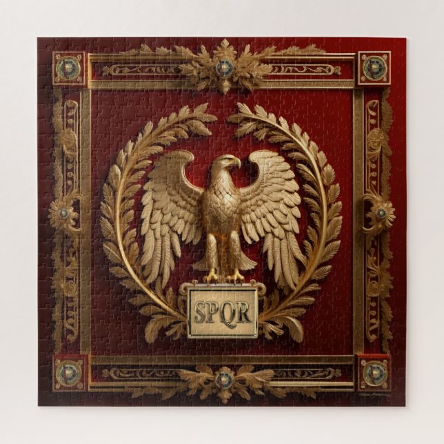 Gold Roman Kaiseradler über Rot Nr. 4 Puzzle (Vertikal)