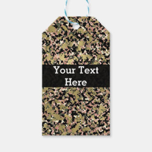 Gold Rosa Grün Schwarz Tarnmuster Druck Geschenkanhänger