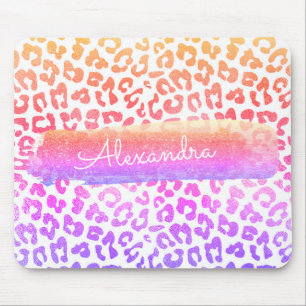 Gold-, rosa und Lilacheetah-Glitzer-Schein Mousepad