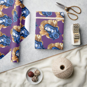 Gold Rose Blau Mutter Maria Reich Tiefes Pflaume G Geschenkpapier