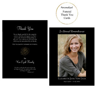 Gold Rose Elegantes Foto Orthodoxe Gedenkstätte Dankeskarte