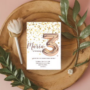 Gold Rose Foil Ballon Confetti Geburtstag Einladung