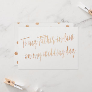 Gold Rose "Für meinen Schwiegervater am Hochzeitst Karte