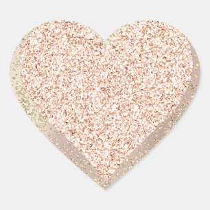 Gold Rose Glitter Mädchen Rosa Lux Herz Süß Brid Herz-Aufkleber